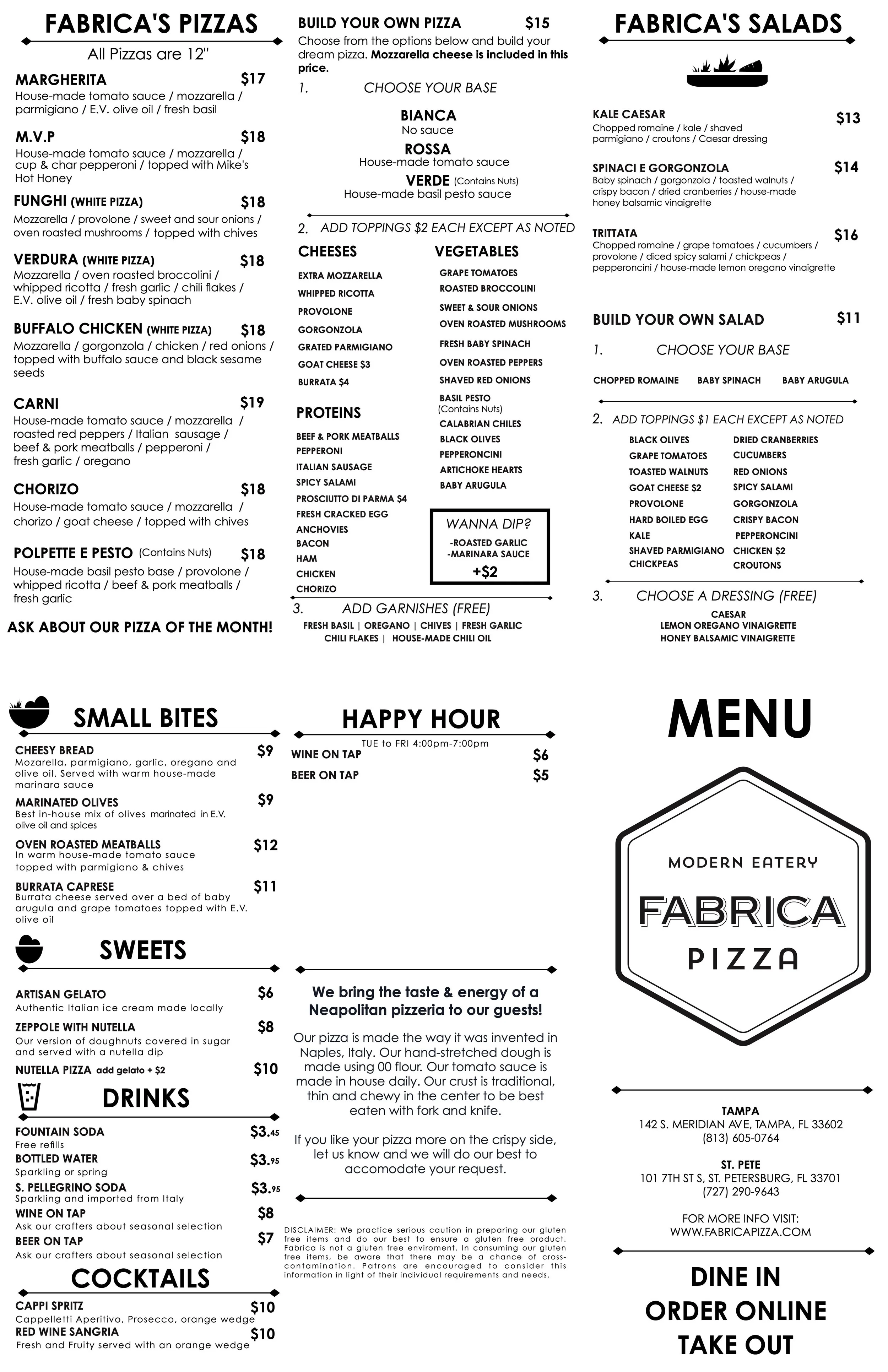 MENU QR — Fabrica Woodfired Pizza